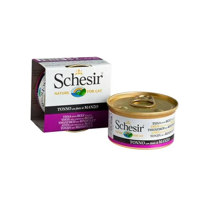SCHESIR - Pâtée en gelée thon/boeuf chat (boite 85g) - SCHESIR