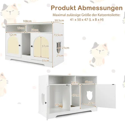 Giantex Katzentoilettenschrank Mit Kratzbrett Und Praktischen Fächern Giantex Katzentoilettenschrank Mit Kratzbrett Und Praktischen Fächern