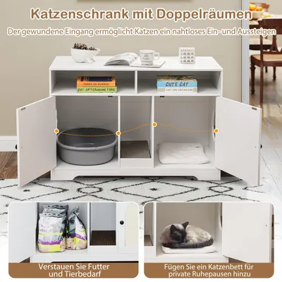 Giantex Katzentoilettenschrank Mit Kratzbrett Und Praktischen Fächern Giantex Katzentoilettenschrank Mit Kratzbrett Und Praktischen Fächern