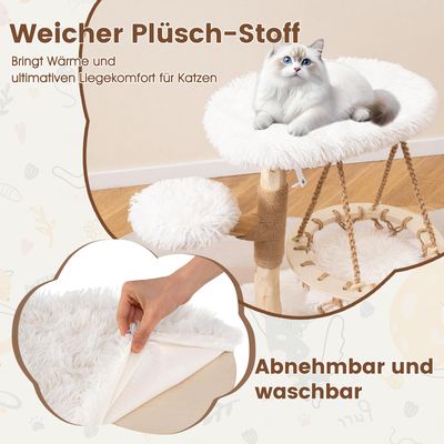 Giantex Katzenkratzbaum Mit Hängeschaukel, Plüschplattform, Jutesäulen