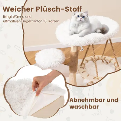 Giantex Katzenkratzbaum Mit Hängeschaukel, Plüschplattform, Jutesäulen Giantex Katzenkratzbaum Mit Hängeschaukel, Plüschplattform, Jutesäulen