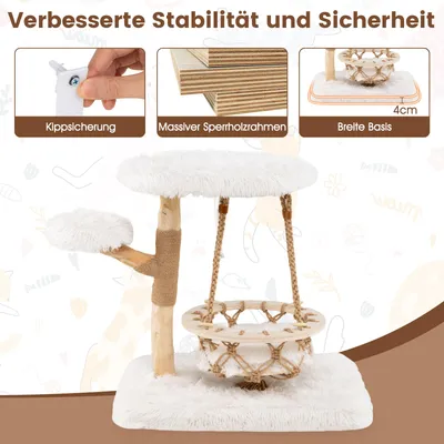 Giantex Katzenkratzbaum Mit Hängeschaukel, Plüschplattform, Jutesäulen Giantex Katzenkratzbaum Mit Hängeschaukel, Plüschplattform, Jutesäulen