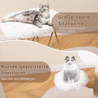 Giantex Katzenkratzbaum Mit Hängeschaukel, Plüschplattform, Jutesäulen