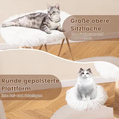 Giantex Katzenkratzbaum Mit Hängeschaukel, Plüschplattform, Jutesäulen Giantex Katzenkratzbaum Mit Hängeschaukel, Plüschplattform, Jutesäulen