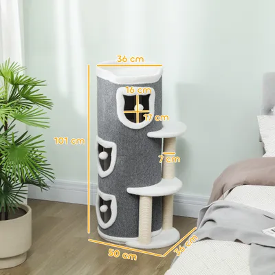 Tour pour chat à 4 niveaux arbre à chat stable avec griffoirs en sisal