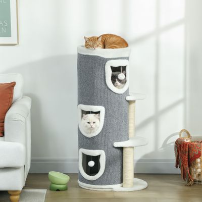 Tour pour chat à 4 niveaux arbre à chat stable avec griffoirs en sisal