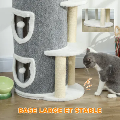 Tour pour chat à 4 niveaux arbre à chat stable avec griffoirs en sisal