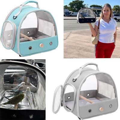 Transporteur pour Petits Oiseaux, Cage avec perchoir en Bois