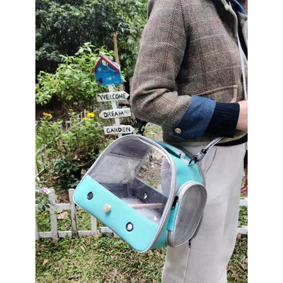 Transporteur pour Petits Oiseaux, Cage avec perchoir en Bois