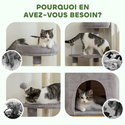 Arbre à chat tour de jeux pour chats griffoirs sisal