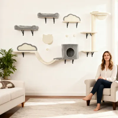 Étagères murales pour chat ensemble de meubles muraux 6 pièces