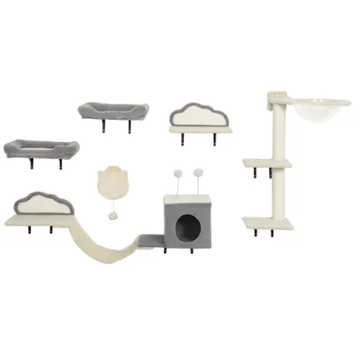 Étagères murales pour chat ensemble de meubles muraux 6 pièces