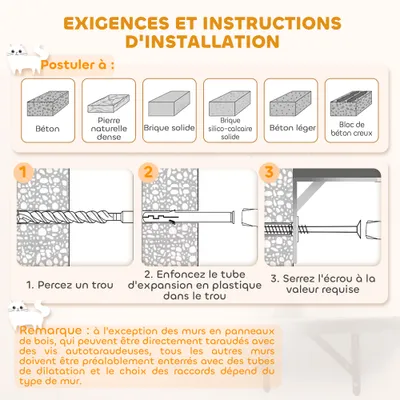 Étagères murales pour chat ensemble de meubles muraux 6 pièces