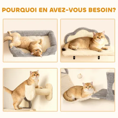 Étagères murales pour chat ensemble de meubles muraux 6 pièces