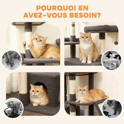 Arbre à chat tour de jeux pour chat avec griffoir
