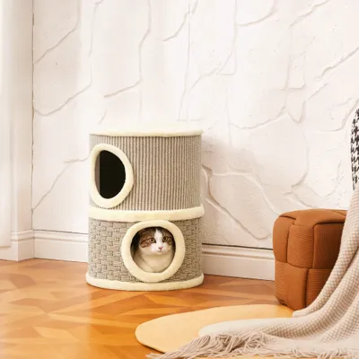 Tonneau à gratter pour chat arbre à chat