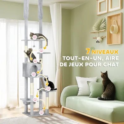 Arbre à chat du sol au plafond griffoir pour chat