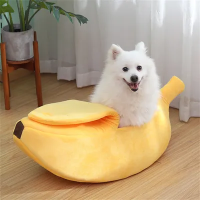 IntiMeg Lit en forme de banane pour animaux de compagnie