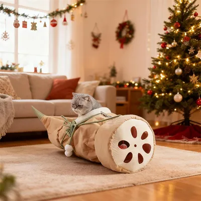 IntiMeg Tunnel interactif et pliable pour chats