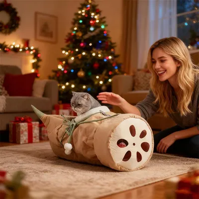 IntiMeg Tunnel interactif et pliable pour chats