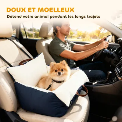 Siège auto pour chien avec ceinture pour chien rembourré