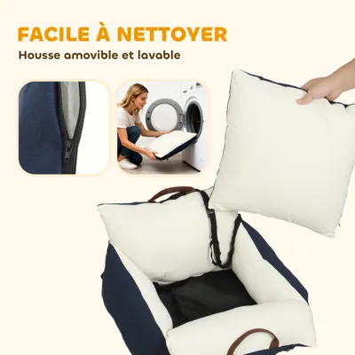 Siège auto pour chien avec ceinture pour chien rembourré