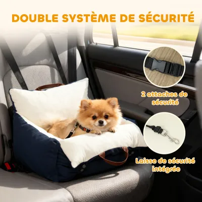 Siège auto pour chien avec ceinture pour chien rembourré