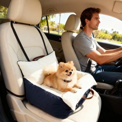 Siège auto pour chien avec ceinture pour chien rembourré