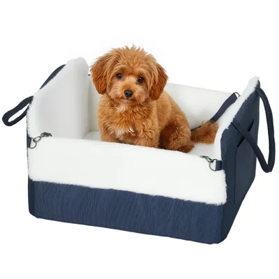 Siège auto pour chien avec ceinture de sécurité et fixation