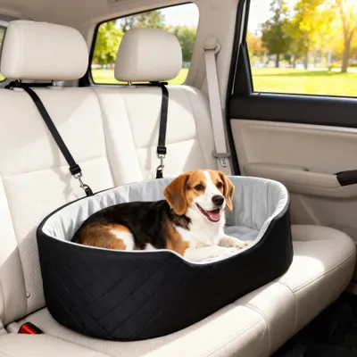 Siège auto pour chien avec ceinture