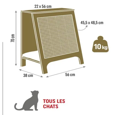 zolux - Console griffoir Boréal 3 en 1 beige L pour chat