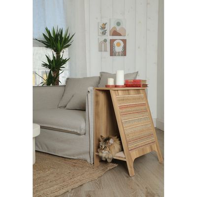 Console griffoir Boréal 3 en 1 beige L pour chat