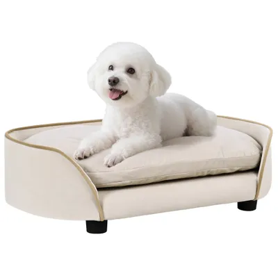 Canapé pour chien blanc cassé