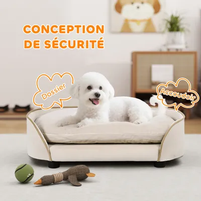 Canapé pour chien blanc cassé