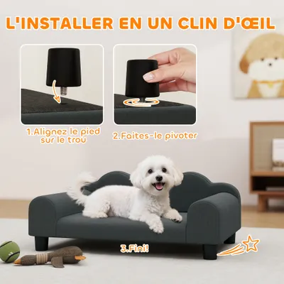 Canapé pour chien avec dossier et accoudoirs Canapé pour chien avec dossier et accoudoirs