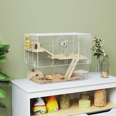 Cage à hamster à trois niveaux