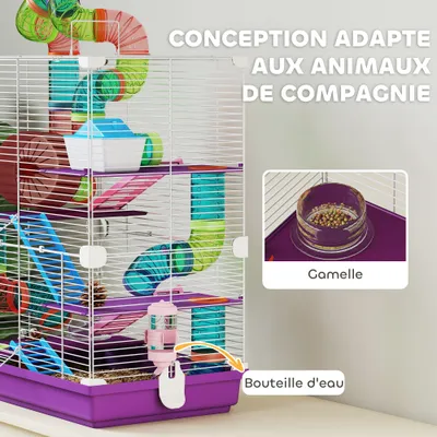 Cage à hamster à quatre niveaux