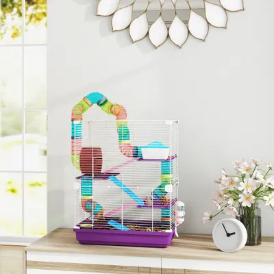 Cage à hamster à quatre niveaux
