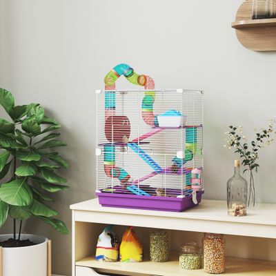 Cage à hamster à quatre niveaux
