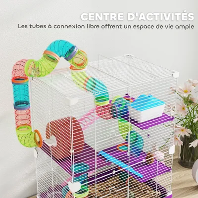 Cage à hamster à quatre niveaux