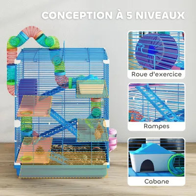 Cage à hamster à quatre niveaux