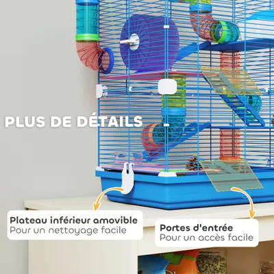 Cage à hamster à quatre niveaux