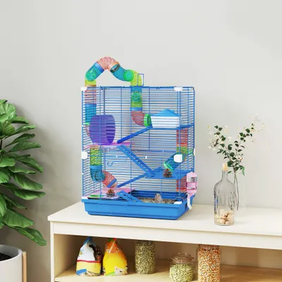 Cage à hamster à quatre niveaux