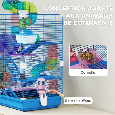 Cage à hamster à quatre niveaux