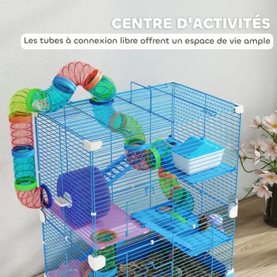 Cage à hamster à quatre niveaux