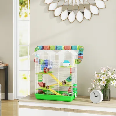 Cage pour hamster avec tunnel et jouets