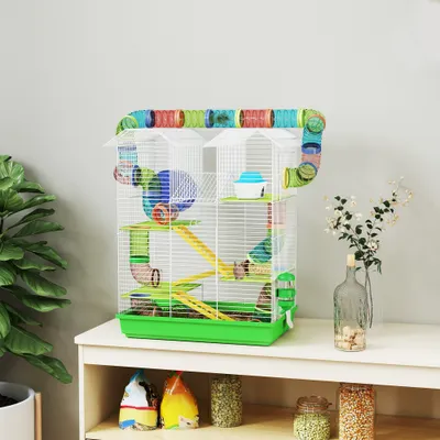 Cage pour hamster avec tunnel et jouets