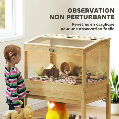 Cage surélevée en bois pour hamster