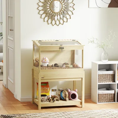 Cage surélevée en bois pour hamster