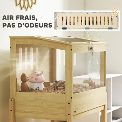 Cage surélevée en bois pour hamster